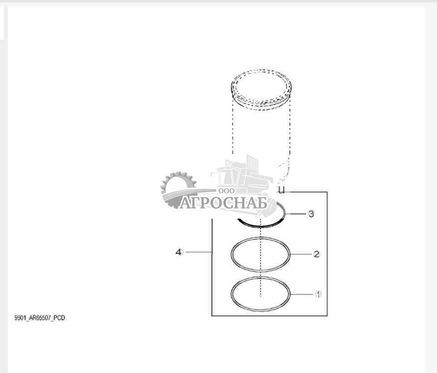 9901 Комплект уплотнительных колец, гильза цилиндра 